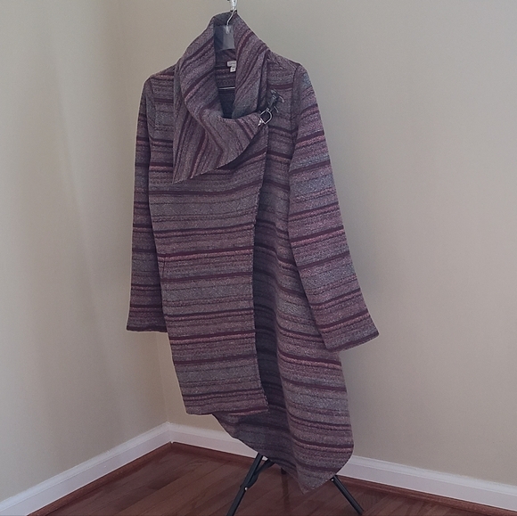 NWOT Garnet Hill Asymmetrical Boiled-Wool Coat Size 8 Regular - Picture 3 of 8